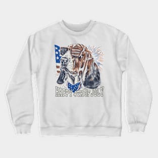 Happy 4th Of July Dog Art Crewneck Sweatshirt